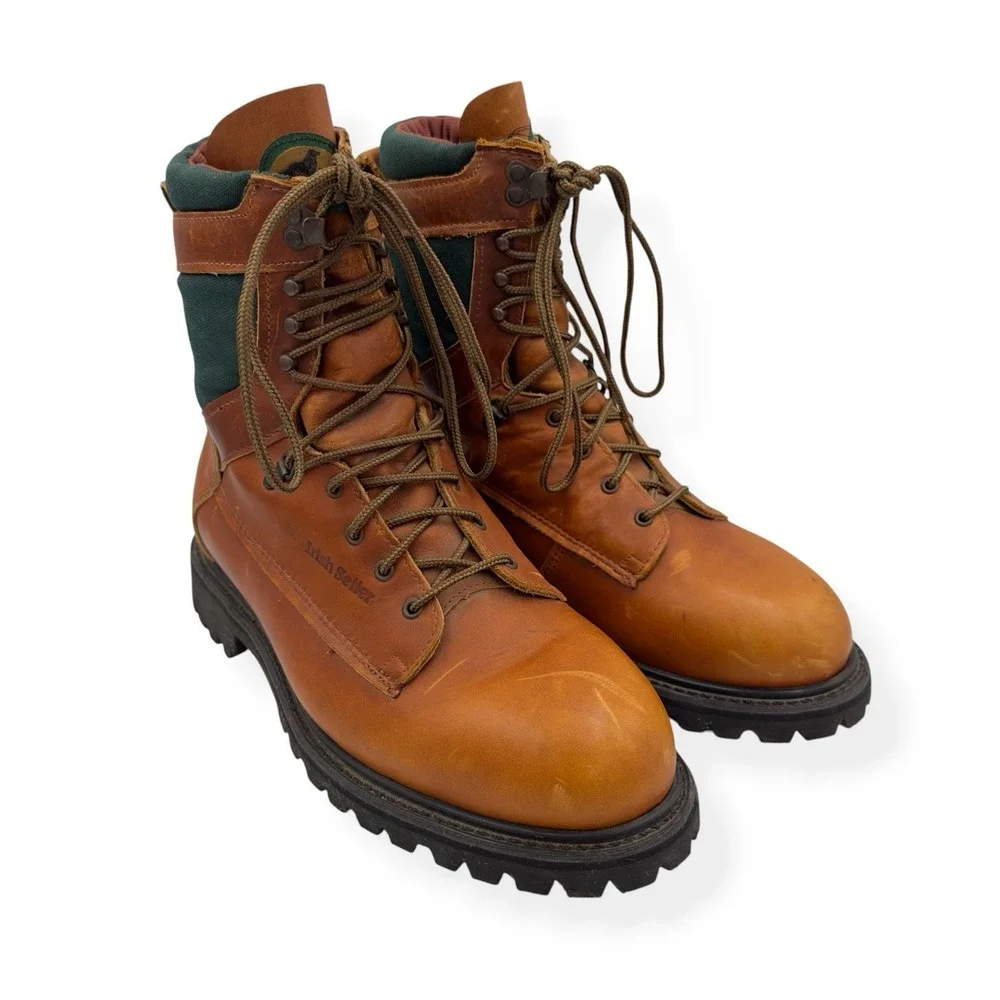 VTG Irish Setter Red Wing Boots 817 Brown Leather Union Made USA Men's Size 9 D
